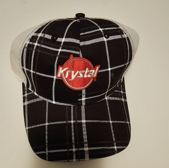 COPY - Krystal Restaurant Hat/Cap  Black/Red/White Adjustable Back - Picture 1 of 3